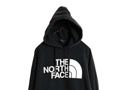US企画 ノースフェイス プリント スウェット フード パーカー レディース M The North Face プルオーバー 裏起毛 トレーナー アウトドア 黒