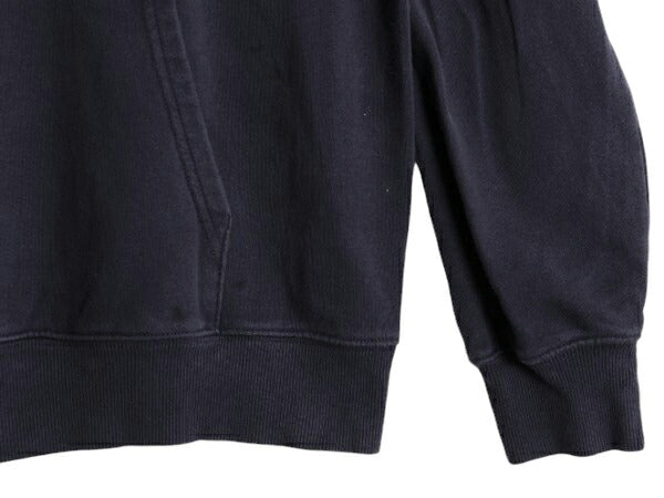 ノースフェイス プリント スウェット フード パーカー メンズ L 古着 The North Face プルオーバー 裏起毛 トレーナー アウトドア ネイビー