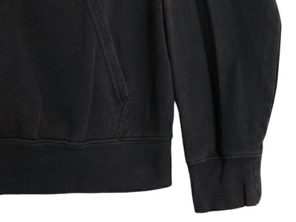 ノースフェイス プリント スウェット フード パーカー メンズ М 古着 The North Face プルオーバー 裏起毛 トレーナー アウトドア 薄手 黒
