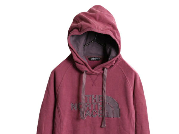 ノースフェイス ロゴ 刺繍 スウェット フード パーカー レディース S The North Face プルオーバー トレーナー アウトドア 裏起毛 ツートン