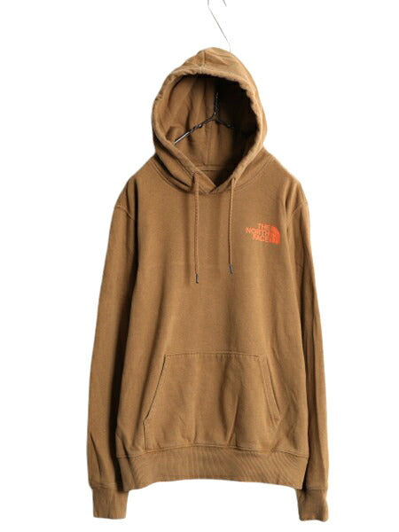 ノースフェイス 両面 プリント スウェット フード パーカー メンズ М 程 古着 The North Face プルオーバー 裏起毛 トレーナー アウトドア