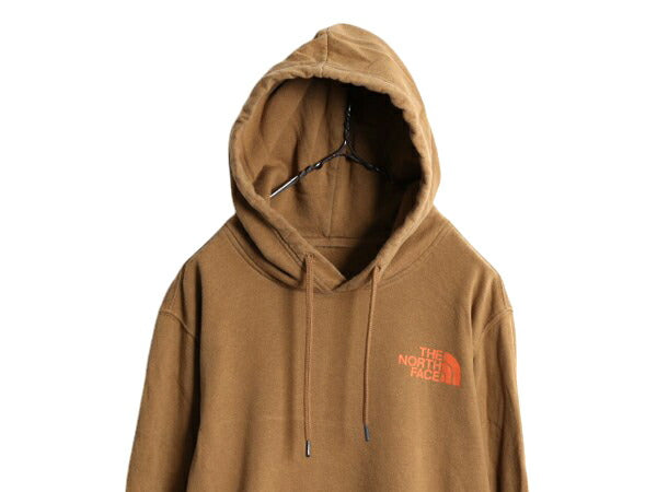 ノースフェイス 両面 プリント スウェット フード パーカー メンズ М 程 古着 The North Face プルオーバー 裏起毛 トレーナー アウトドア