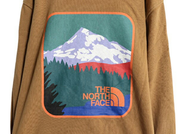 ノースフェイス 両面 プリント スウェット フード パーカー メンズ М 程 古着 The North Face プルオーバー 裏起毛 トレーナー アウトドア