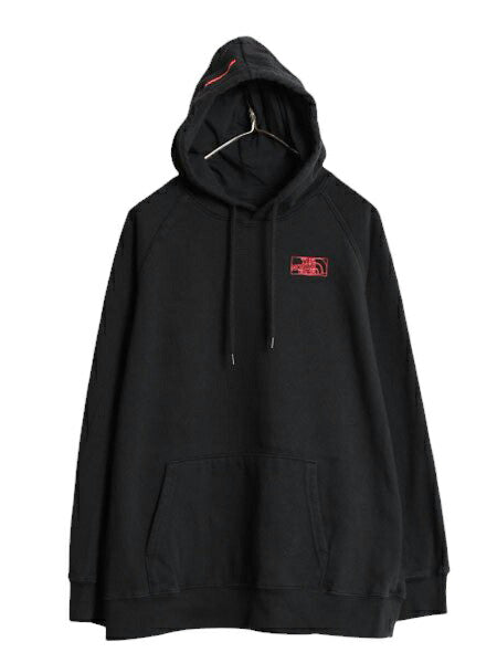 ノースフェイス 両面 プリント スウェット フード パーカー レディース XL The North Face プルオーバー 裏起毛 トレーナー アウトドア 黒