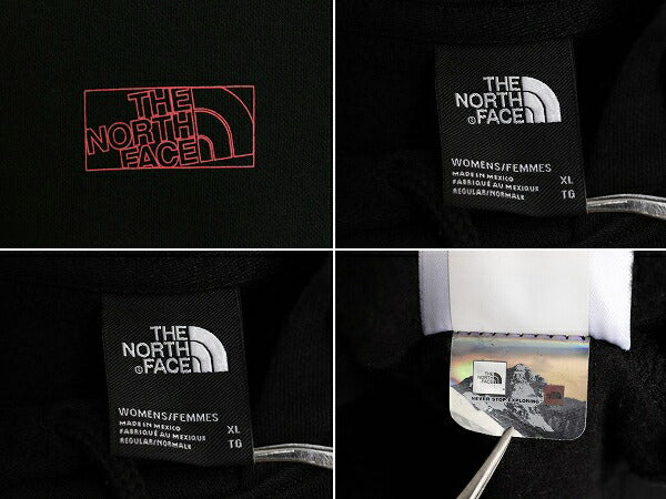 ノースフェイス 両面 プリント スウェット フード パーカー レディース XL The North Face プルオーバー 裏起毛 トレーナー アウトドア 黒