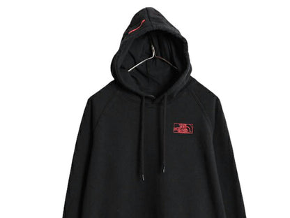 ノースフェイス 両面 プリント スウェット フード パーカー レディース XL The North Face プルオーバー 裏起毛 トレーナー アウトドア 黒