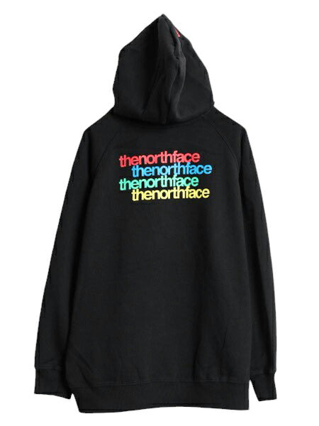 ノースフェイス 両面 プリント スウェット フード パーカー レディース XL The North Face プルオーバー 裏起毛 トレーナー アウトドア 黒