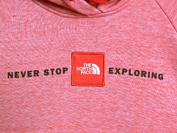 ノースフェイス プリント スウェット フード パーカー レディース S The North Face ボックスロゴ ワッペン アウトドア トレーナー 裏起毛