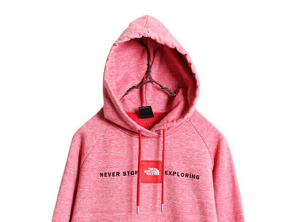 ノースフェイス プリント スウェット フード パーカー レディース S The North Face ボックスロゴ ワッペン アウトドア トレーナー 裏起毛
