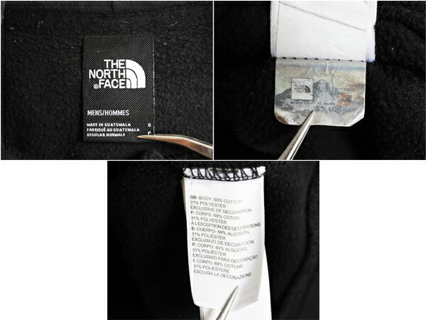 ノースフェイス プリント スウェット フード パーカー メンズ S 古着 The North Face プルオーバー 裏起毛 トレーナー アウトドア ブラック
