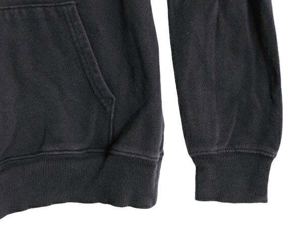 ノースフェイス プリント スウェット フード パーカー メンズ S 古着 The North Face プルオーバー 裏起毛 トレーナー アウトドア ブラック