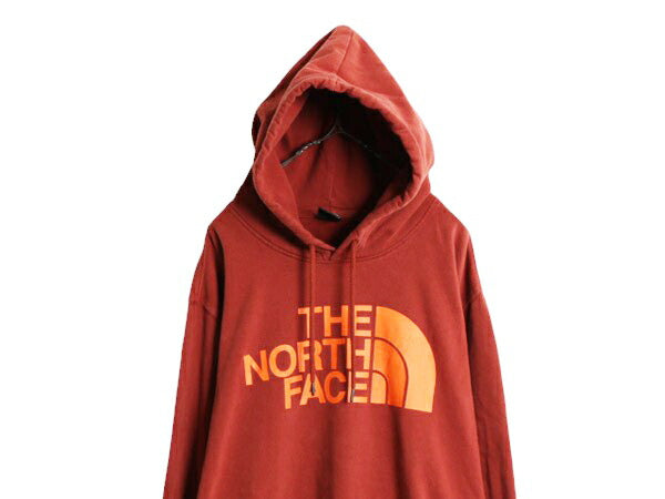 ノースフェイス プリント スウェット フード パーカー メンズ XXL / The North Face プルオーバー 裏起毛 トレーナー アウトドア ブラウン