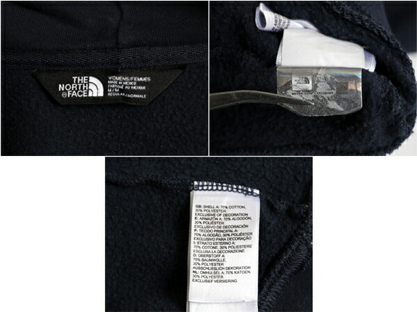 ノースフェイス プリント スウェット フード パーカー レディース M / 古着 The North Face アウトドア トレーナー 裏起毛 プルオーバー 紺