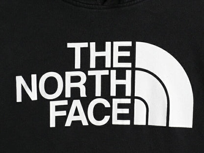 ノースフェイス プリント スウェット フード パーカー メンズ L 古着 The North Face プルオーバー 裏起毛 トレーナー アウトドア 薄手 黒