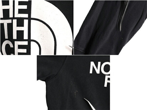 ノースフェイス プリント スウェット フード パーカー メンズ L 古着 The North Face プルオーバー 裏起毛 トレーナー アウトドア ブラック