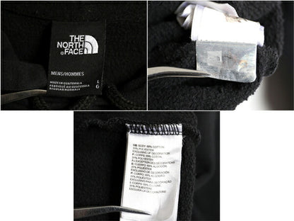 ノースフェイス プリント スウェット フード パーカー メンズ L 古着 The North Face プルオーバー 裏起毛 トレーナー アウトドア ブラック