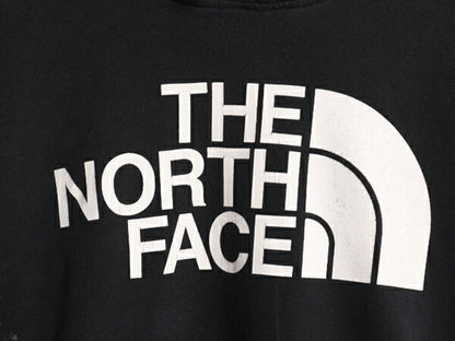 ノースフェイス プリント スウェット フード パーカー メンズ L 古着 The North Face プルオーバー 裏起毛 トレーナー アウトドア ブラック