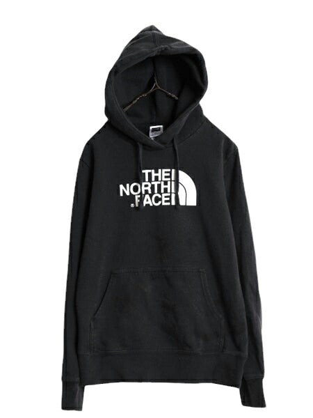 US企画 ノースフェイス プリント スウェット フード パーカー レディース М / The North Face プルオーバー 裏起毛 トレーナー ブラック