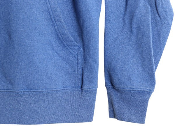 ノースフェイス プリント スウェット フード パーカー メンズ М 古着 The North Face トレーナー プルオーバー 裏起毛 アウトドア ブルー
