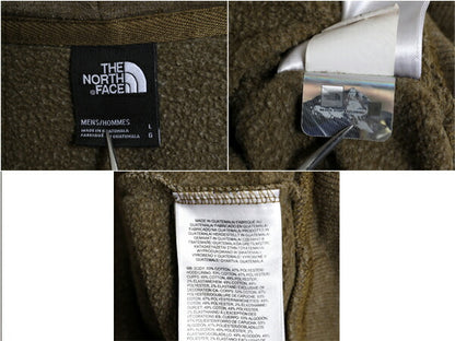 ノースフェイス 両面 プリント スウェット フード パーカー メンズ L 古着 The North Face プルオーバー 裏起毛 トレーナー アウトドア 緑