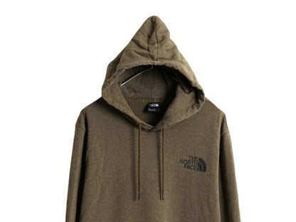 ノースフェイス 両面 プリント スウェット フード パーカー メンズ L 古着 The North Face プルオーバー 裏起毛 トレーナー アウトドア 緑