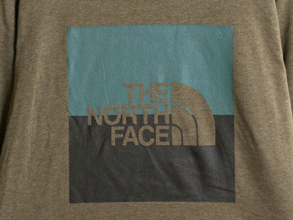 ノースフェイス 両面 プリント スウェット フード パーカー メンズ L 古着 The North Face プルオーバー 裏起毛 トレーナー アウトドア 緑