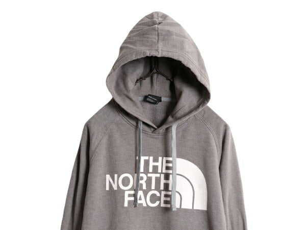 ノースフェイス プリント スウェット フード パーカー レディース S 古着 The North Face プルオーバー トレーナー 裏起毛 アウトドア 薄手