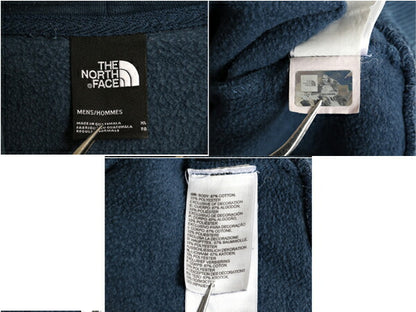 US企画 ノースフェイス プリント スウェット フード パーカー メンズ XL 古着 The North Face アウトドア スエット プルオーバー ネイビー