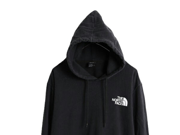 ノースフェイス 両面 プリント スウェット フード パーカー メンズ XL The North Face アウトドア トレーナー プルオーバー 薄手 ブラック