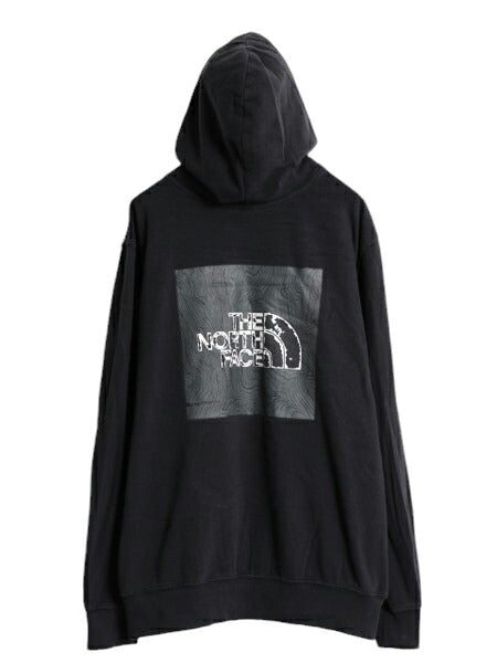 ノースフェイス 両面 プリント スウェット フード パーカー メンズ XL The North Face アウトドア トレーナー プルオーバー 薄手 ブラック