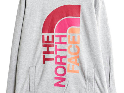 ノースフェイス プリント スウェット フード パーカー レディース L / The North Face プルオーバー 裏起毛 トレーナー アウトドア グレー
