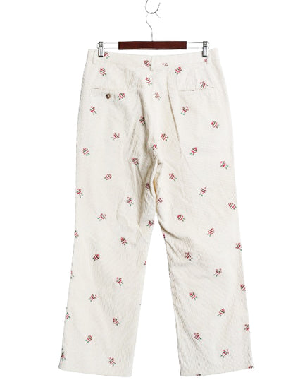 70s 80s USA製 ブルックスブラザーズ 総柄 太畝 コーデュロイ パンツ 実寸 33 29 古着 ヴィンテージ サンタ ノータック ストレート コーズ