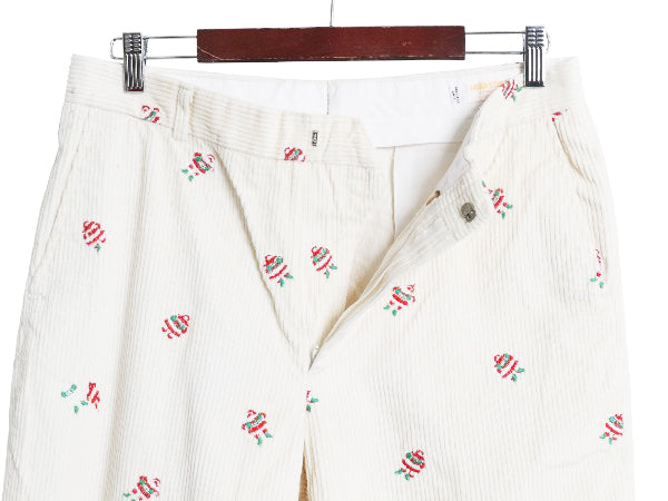 70s 80s USA製 ブルックスブラザーズ 総柄 太畝 コーデュロイ パンツ 実寸 33 29 古着 ヴィンテージ サンタ ノータック ストレート コーズ