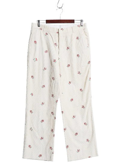 70s 80s USA製 ブルックスブラザーズ 総柄 太畝 コーデュロイ パンツ 実寸 33 29 古着 ヴィンテージ サンタ ノータック ストレート コーズ