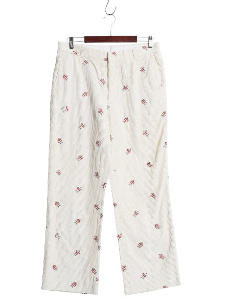 70s 80s USA製 ブルックスブラザーズ 総柄 太畝 コーデュロイ パンツ 実寸 33 29 古着 ヴィンテージ サンタ ノータック ストレート コーズ