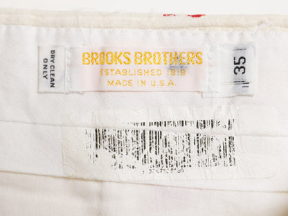 70s 80s USA製 ブルックスブラザーズ 総柄 太畝 コーデュロイ パンツ 実寸 33 29 古着 ヴィンテージ サンタ ノータック ストレート コーズ