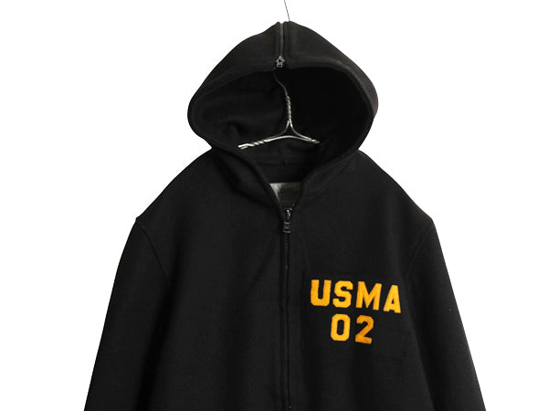 00s ★ 米軍実物 USMA カデット コート メンズ M / 古着 オールド ミリタリー 軍物 陸軍 WEST POINT フード ジャケット メルトン ウール 黒
