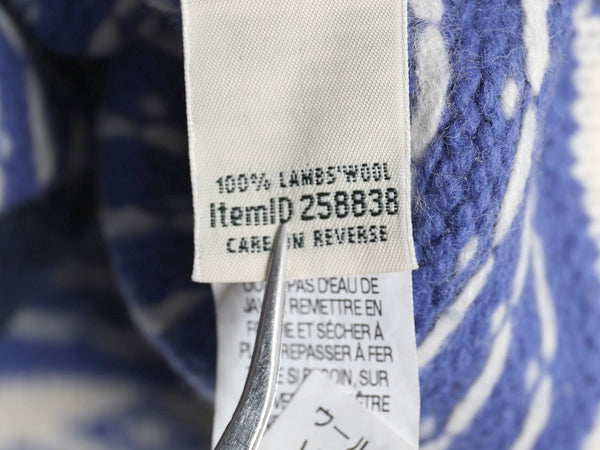 エルエルビーン ノルディック ニット カーディガン レディース S / アウトドア ラム ウール セーター 前開き 羽織り バーズアイ 総柄 丸首