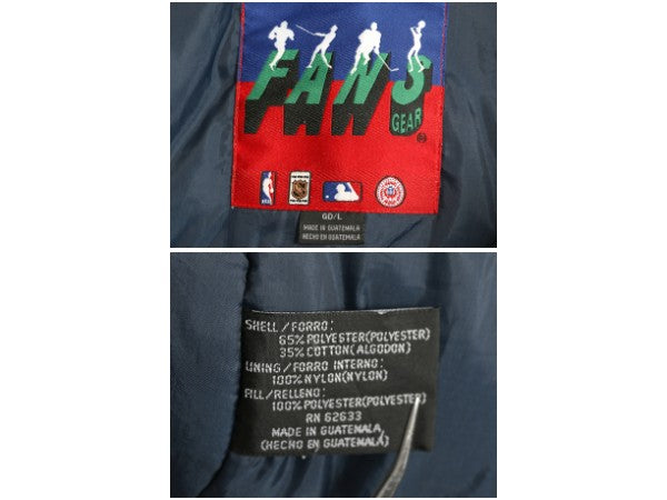 90s インディアンズ 中綿 ナイロン ベンチ コート メンズ L / オールド MLB オフィシャル ジャケット スタジャン ブルゾン 大リーグ 当時物