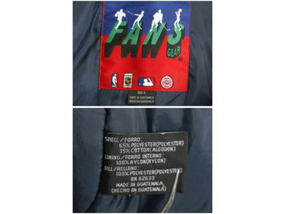 90s インディアンズ 中綿 ナイロン ベンチ コート メンズ L / オールド MLB オフィシャル ジャケット スタジャン ブルゾン 大リーグ 当時物