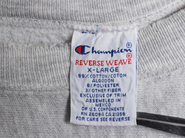 90s  ★ チャンピオン リバースウィーブ 3段 カレッジ プリント スウェット メンズ XL / オールド トレーナー 裏起毛 灰 大きいサイズ