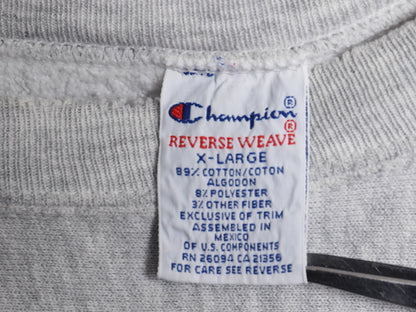 90s  ★ チャンピオン リバースウィーブ 3段 カレッジ プリント スウェット メンズ XL / オールド トレーナー 裏起毛 灰 大きいサイズ