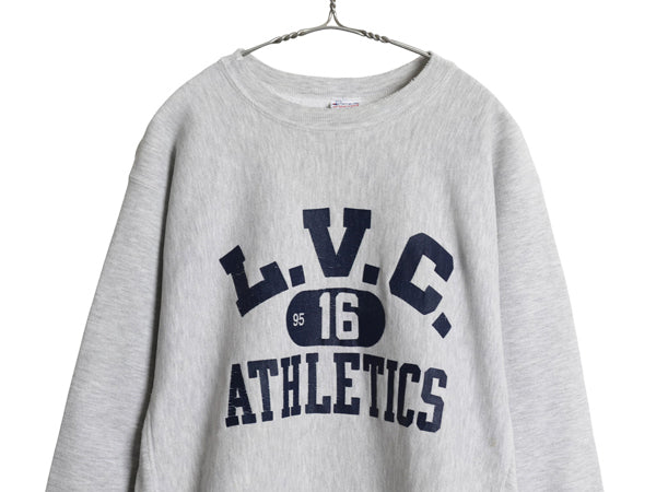 90s  ★ チャンピオン リバースウィーブ 3段 カレッジ プリント スウェット メンズ XL / オールド トレーナー 裏起毛 灰 大きいサイズ