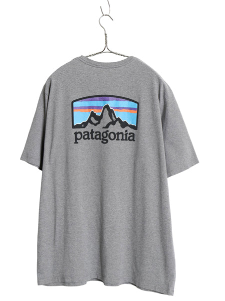 パタゴニア 両面 プリント 半袖 Tシャツ メンズ L / 21年製 アウトドア グラフィック アート イラスト バックプリント カットソー グレー