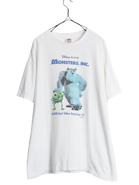 00s ★ モンスターズインク キャラクター イラスト プリント Tシャツ メンズ XL / オールド オフィシャル 当時物 ムービー 映画 アニメ 白