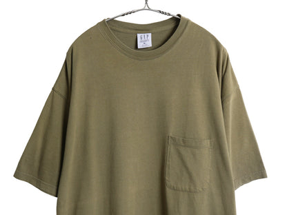 00s オールド ギャップ ポケット付き 無地 半袖 Tシャツ メンズ XL / 古着 ヘビーウェイト コットン ポケT カーキ グリーン 大きいサイズ