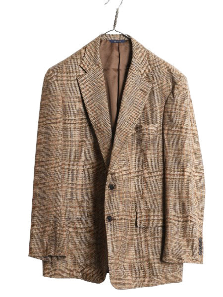 ブルックスブラザーズ テーラード ジャケット メンズ XL 程/ 古着 ウール カシミヤ ブレザー チェック 大きいサイズ マルチカラー トラッド