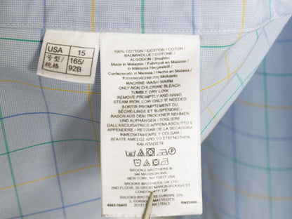 ブルックスブラザーズ チェック 長袖 ボタンダウン シャツ メンズ M 程 / 長袖シャツ コットン ノーアイロン ワイシャツ ポケット付き 細身