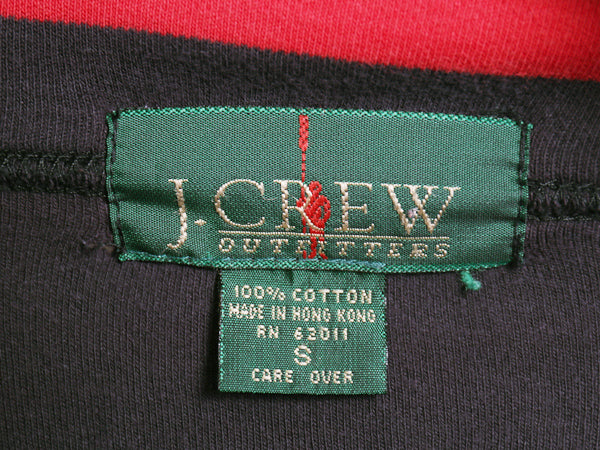90's ジェイクルー タートルネック ボーダー 長袖 Tシャツ メンズ S 旧タグ オールド ロンT ストレッチ コットン ハイネック カットソー 黒