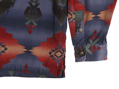 90s ポロ ラルフローレン ネイティブ柄 長袖 シャツ メンズ XXL / オールド コットン カジュアル 総柄 ボックス マルチカラー 大きいサイズ